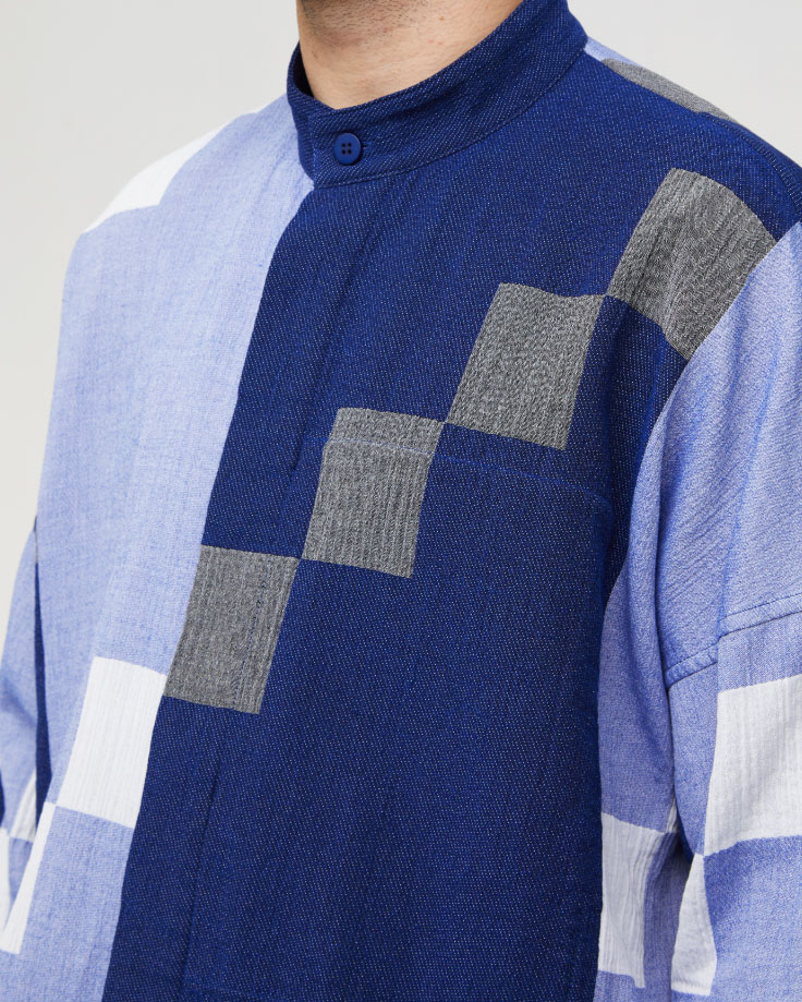 BLOCK CREPE SHIRT