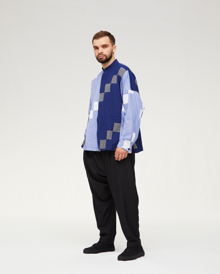 BLOCK CREPE SHIRT