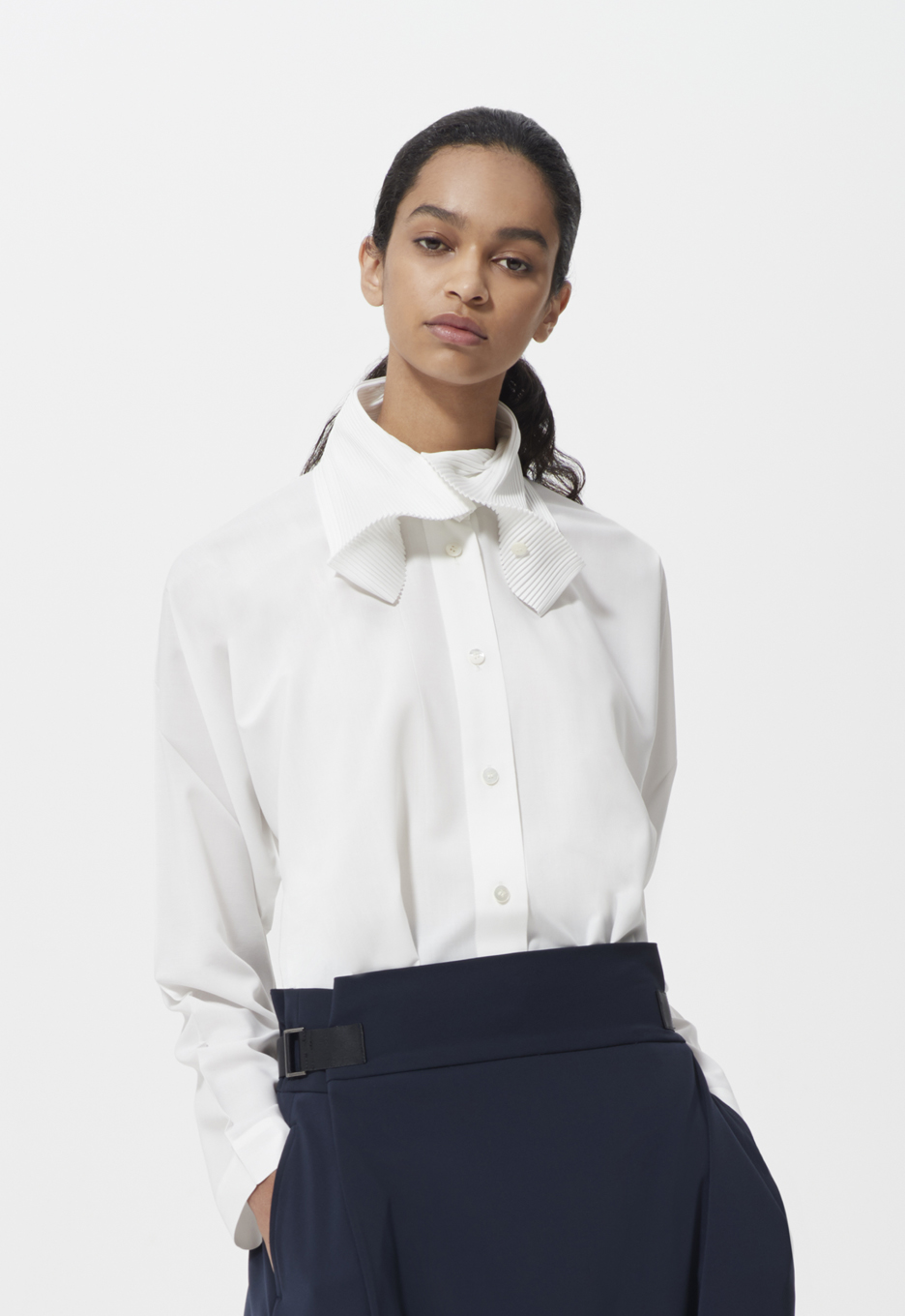 Pleated collar shirt Clearance